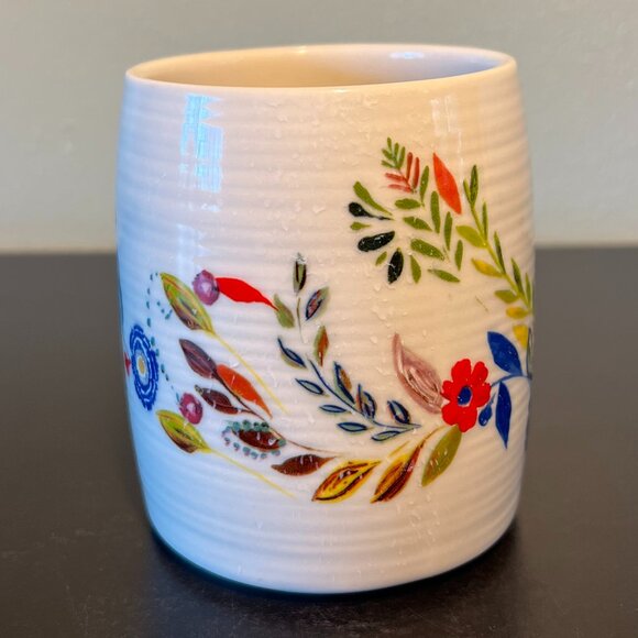 Anthropologie STARLA M HALFMANN  Letter “J”  Initial Monogram Mug Petal Palette - Picture 3 of 15